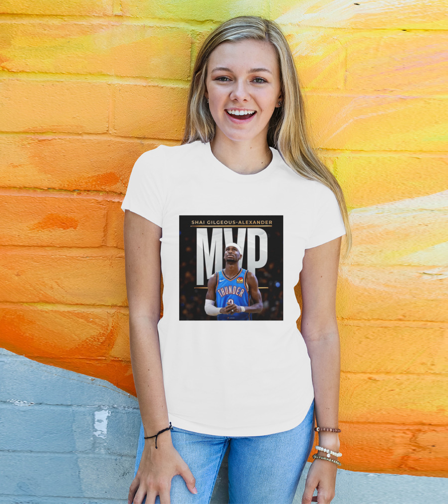 Shai Gilgeous Alexander Thunder MVP Celebration T-Shirt