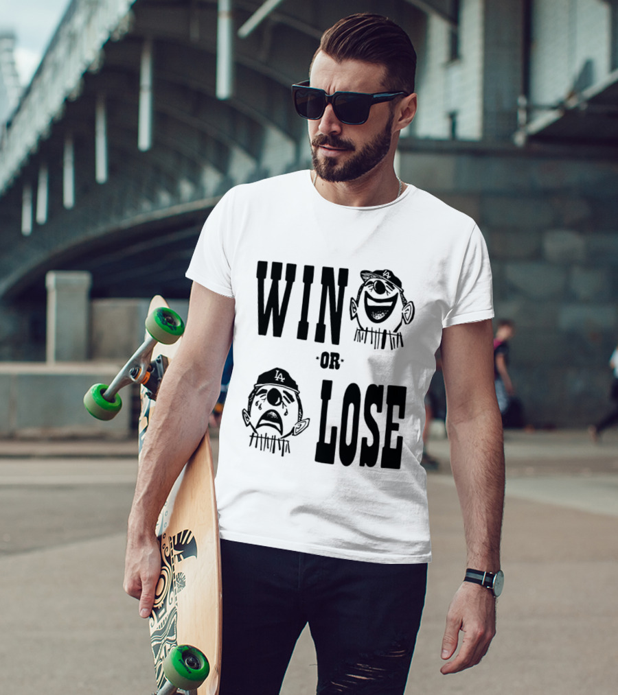 Win Or Lose Laughing Crying Clown LA Baseball Fan T-Shirt