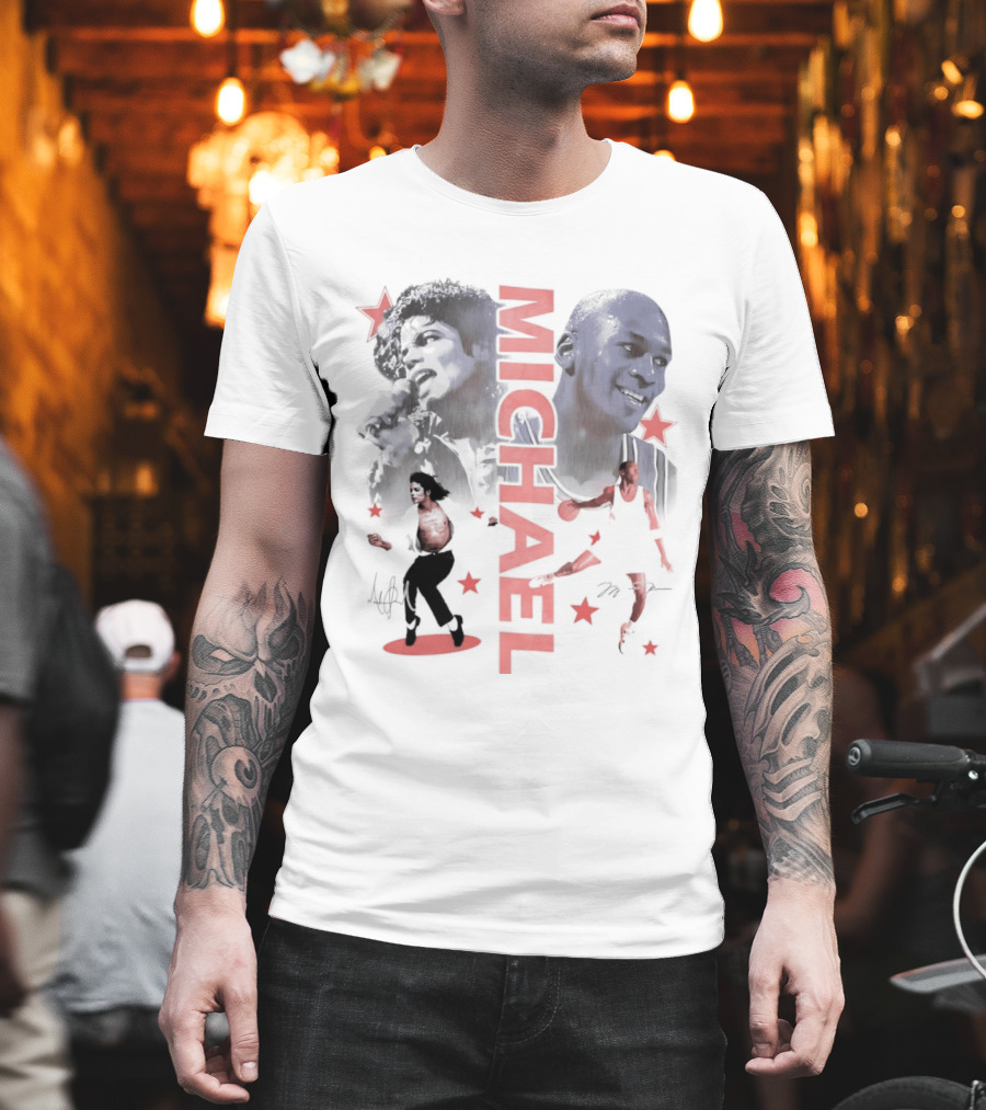 Michael Jordan Michael Jackson Two Legends Signatures Bootleg T-Shirt
