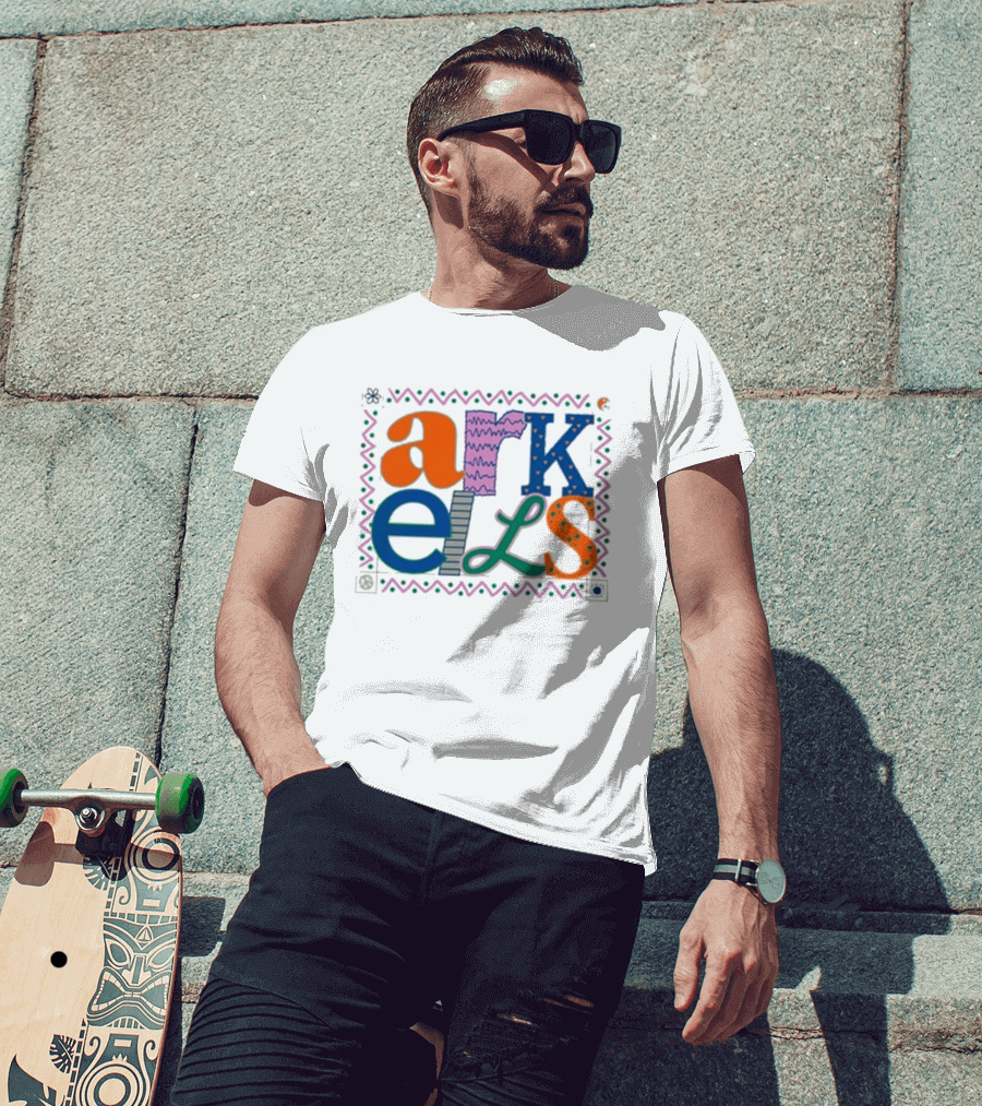 Arkells Colorful Hippie Font With Decorative Border T-Shirt