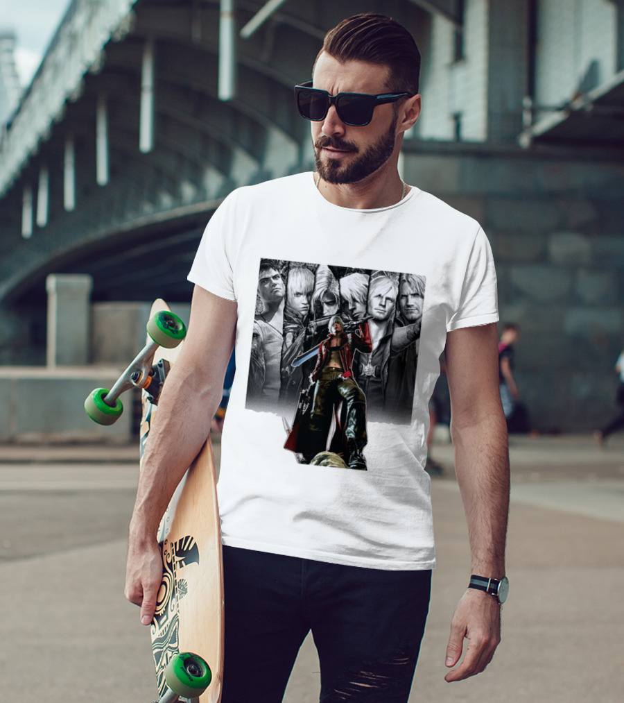 Dante Gen Devil May Cry Anime Collage Character Montage T-Shirt