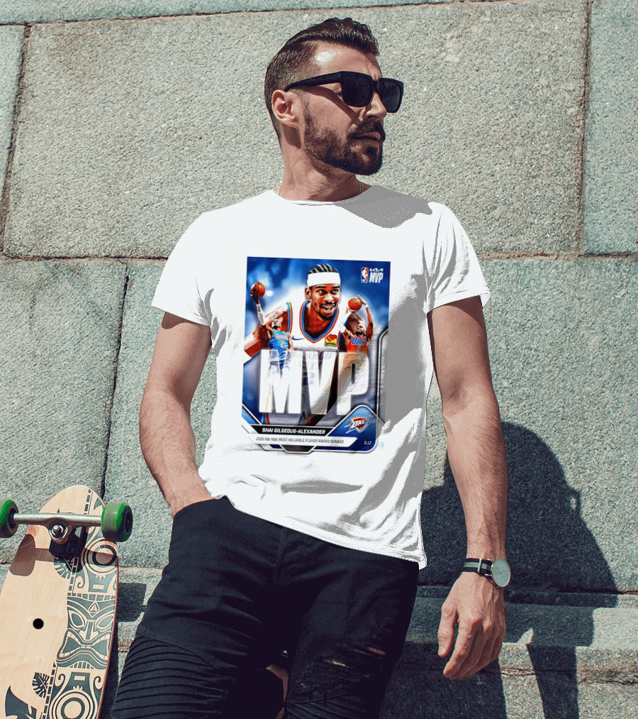 Shai Gilgeous Alexander Oklahoma City Thunder 2026 Kia NBA MVP Most Valuable Player Award Winner T-Shirt