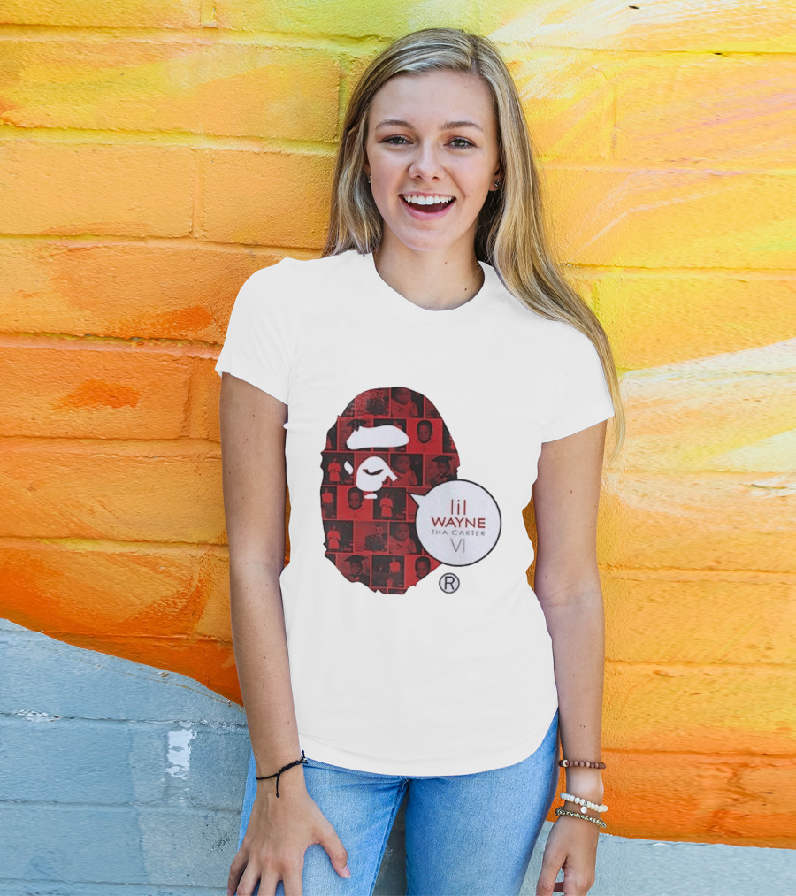 Lil Wayne Tha Carter VI BAPE Collaboration Red Photo Collage T-Shirt
