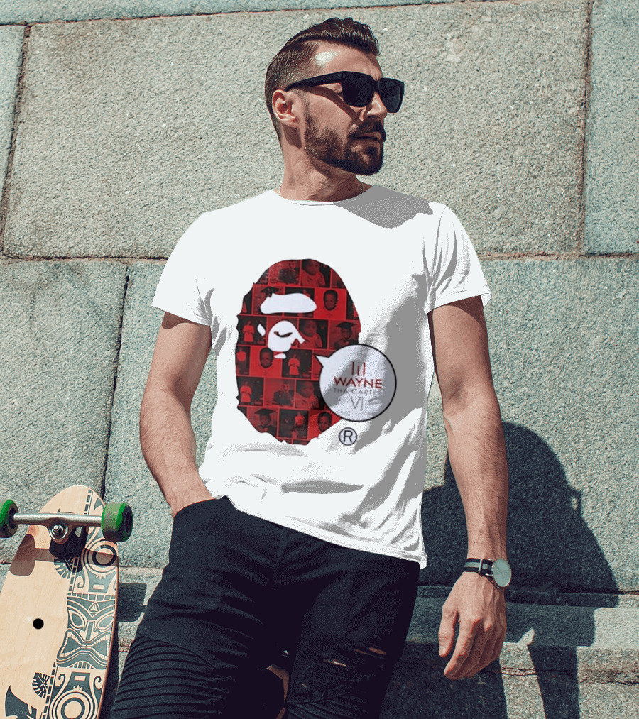 Lil Wayne Tha Carter VI BAPE Collaboration Red Photo Collage T-Shirt