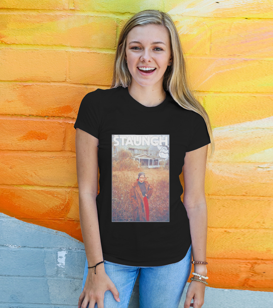 STAUNCH Vintage Fur Coat Homestead Scene T-Shirt