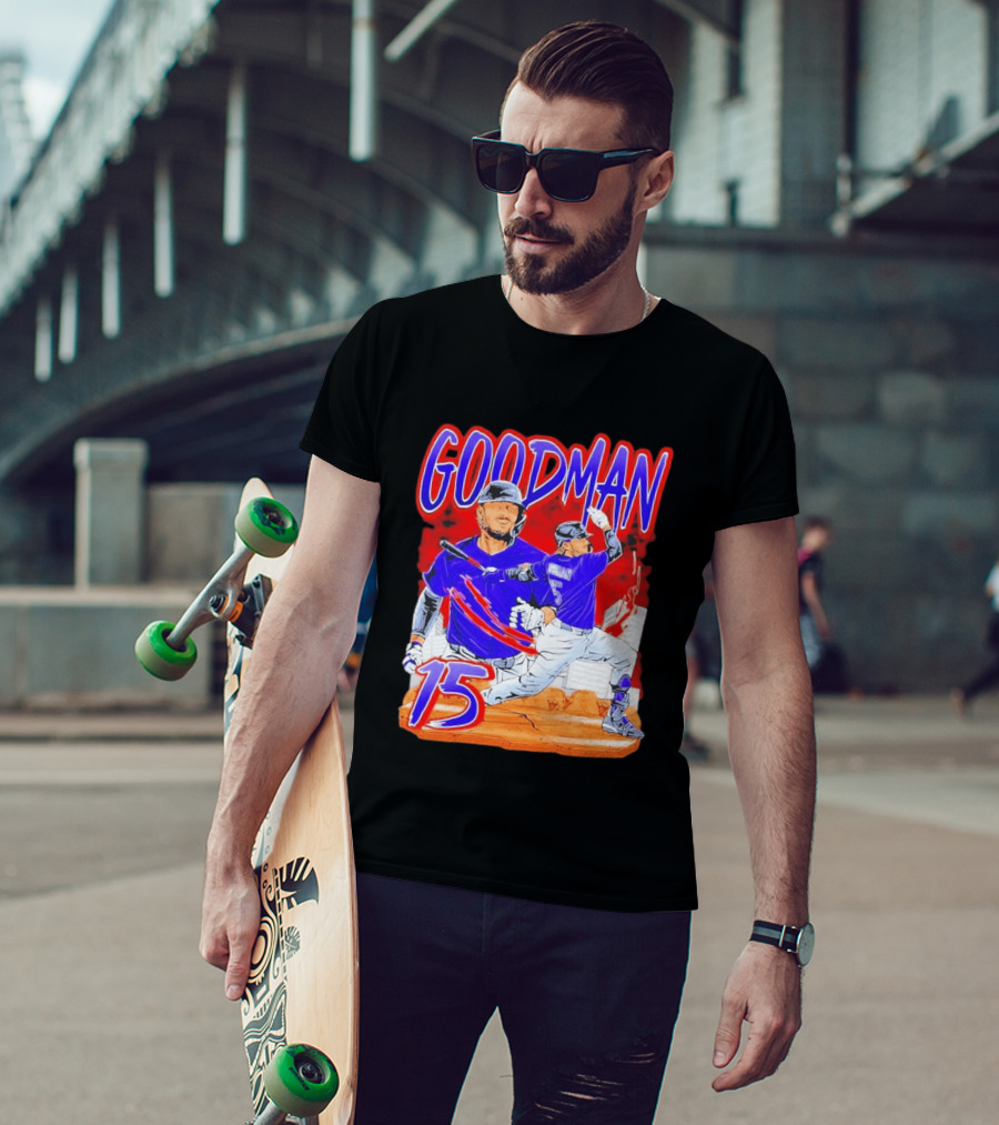 Goodman Baseball Action And Number 15 Illustration Euphoria Rise T-Shirt