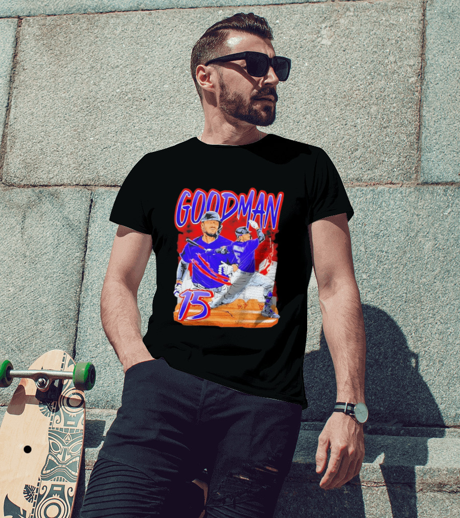 Goodman Baseball Action And Number 15 Illustration Euphoria Rise T-Shirt