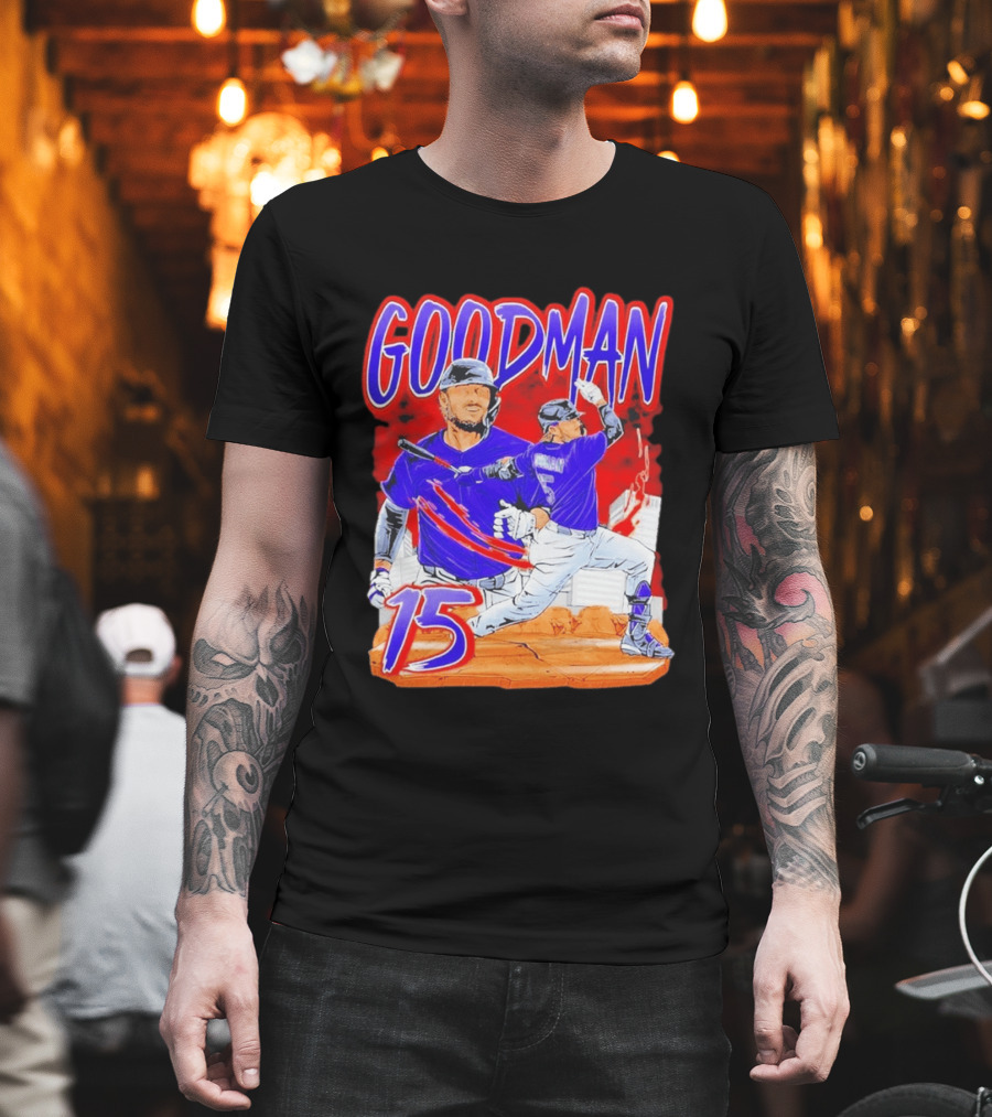 Goodman Baseball Action And Number 15 Illustration Euphoria Rise T-Shirt