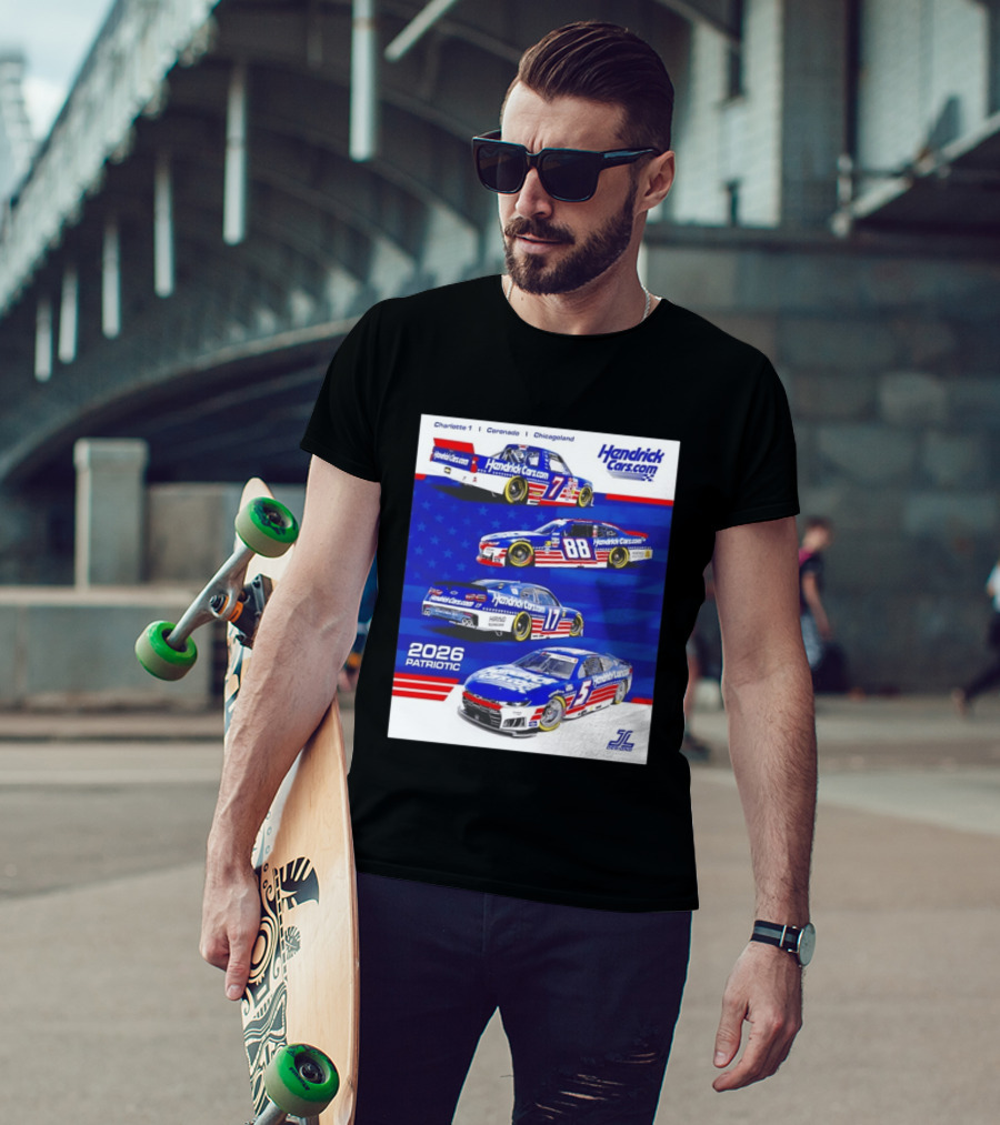 Hendrick Motorsports 2026 Patriotic NASCAR Cars Coronado Chicagoland T-Shirt