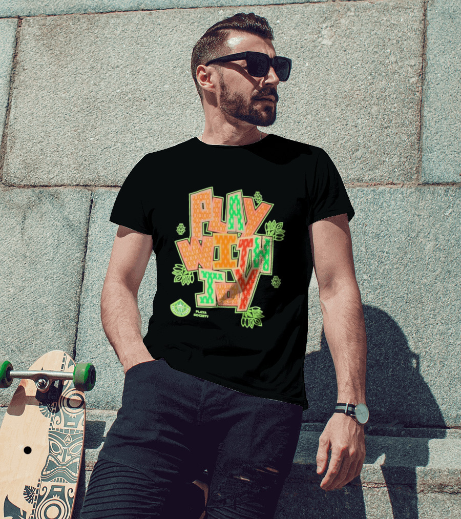 Playa Society Play With Joy WNBA Positive Energy Basketball T-Shirt