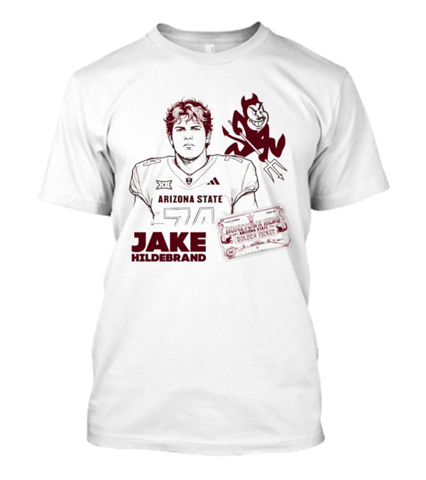 Jake Hildebrand Arizona State Sun Devils Football 74 Hometown Hero Golden Ticket T-Shirt