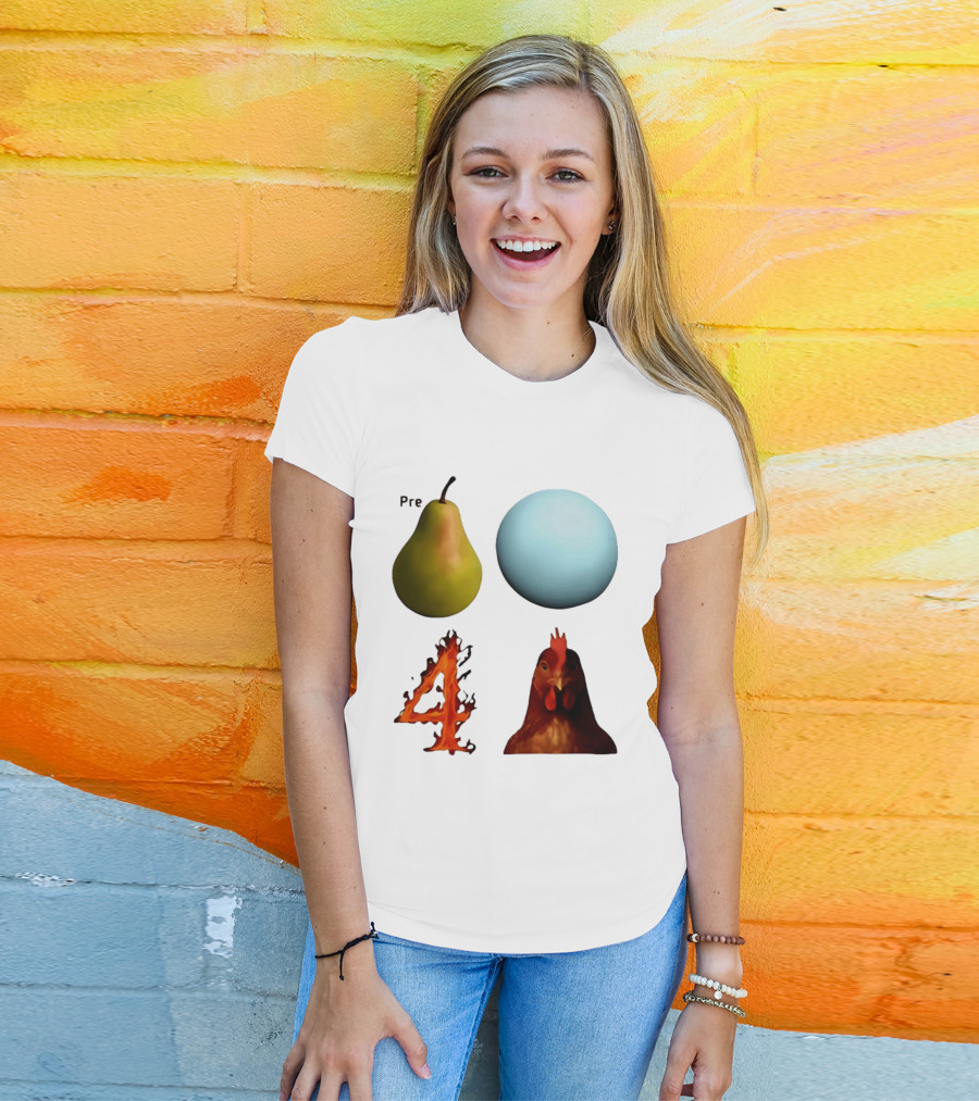 Prepare Pear Sphere Flame 4 Chicken T-Shirt
