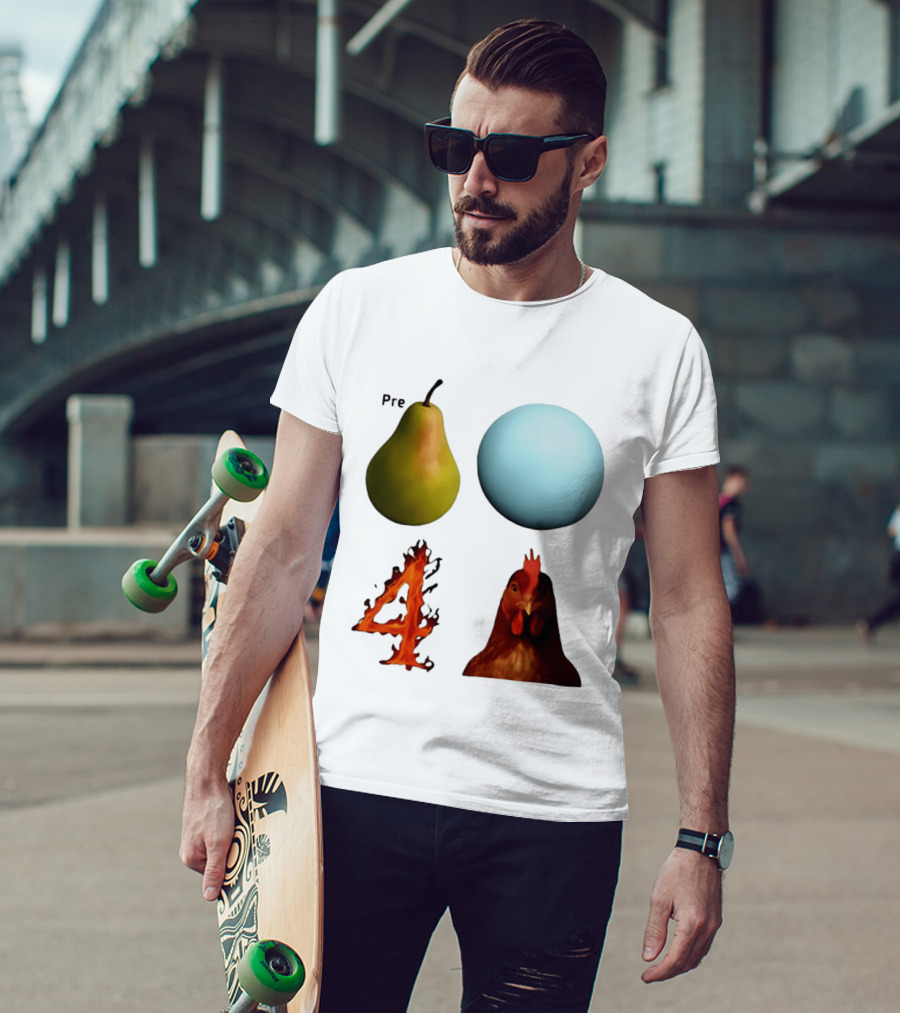 Prepare Pear Sphere Flame 4 Chicken T-Shirt