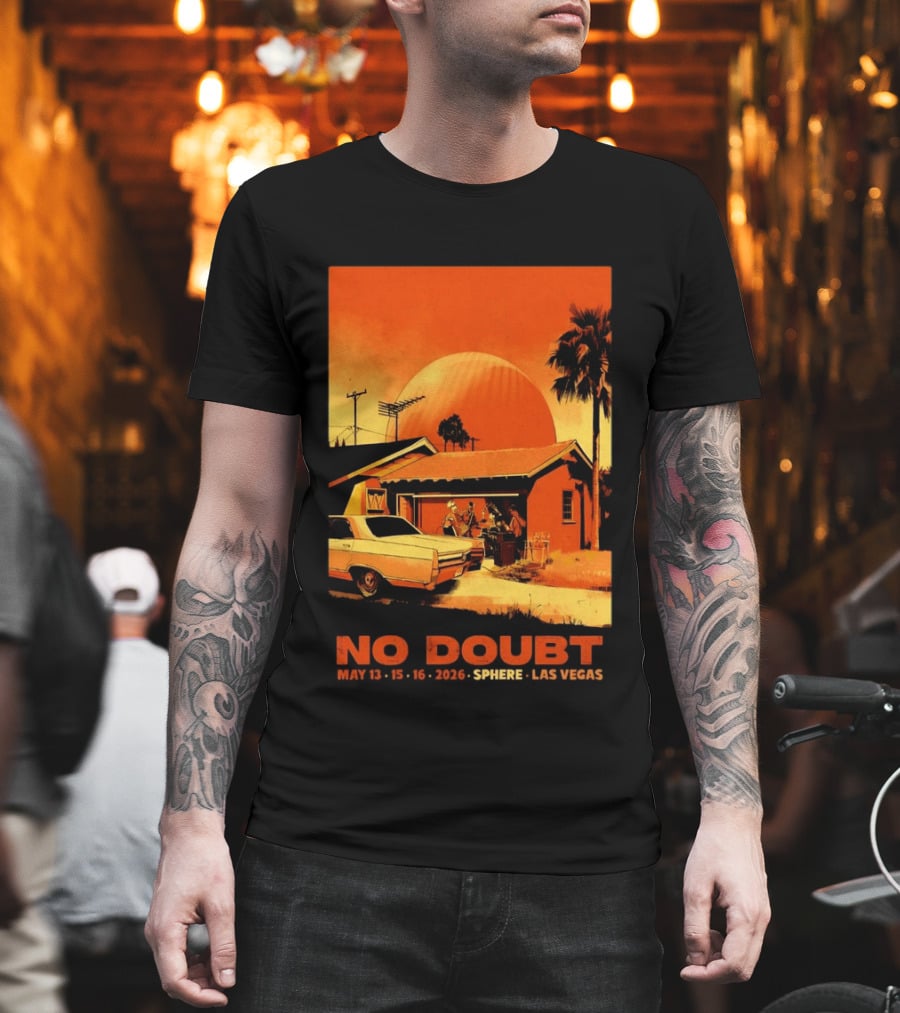 No Doubt May 13 15 16 2026 Sphere Las Vegas Vintage Car Retro Sunset T-Shirt