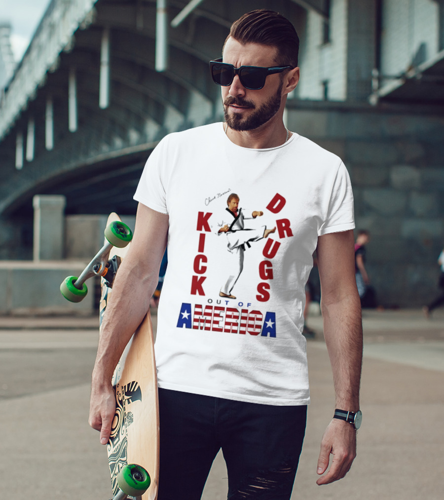Chuck Norris Kick Drugs Out Of America T-Shirt