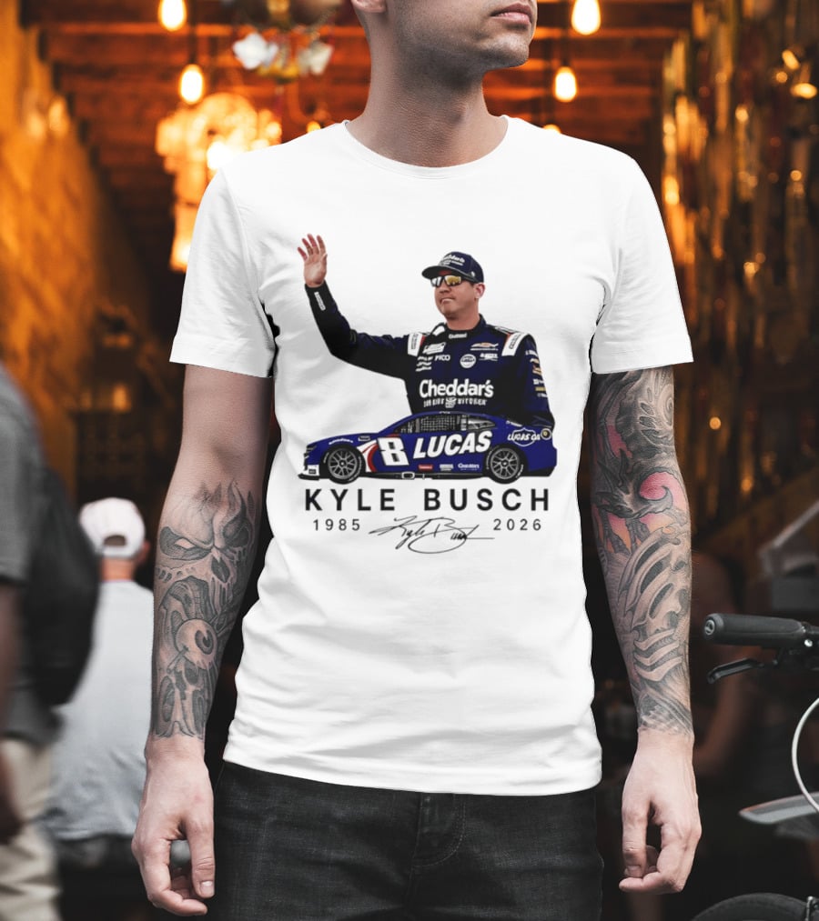 Kyle Busch Rowdy 1985 2026 Cheddars Lucas Racing 8 T-Shirt