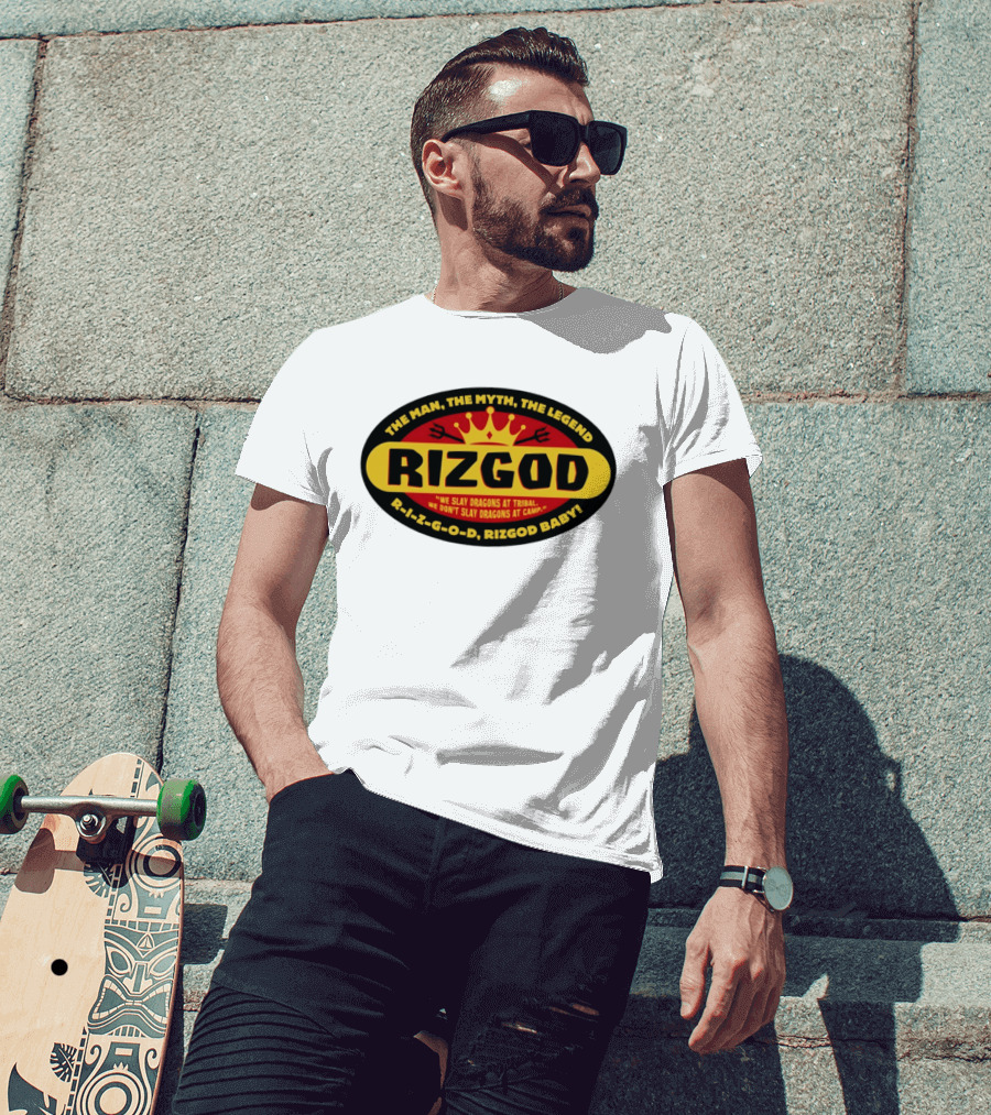The Man The Myth The Legend Rizgod We Slay Dragons At Tribal T-Shirt
