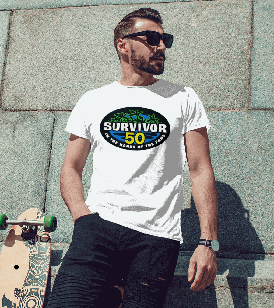 Survivor 50 In The Hands Of The Fans Island Palms Oval T-Shirt