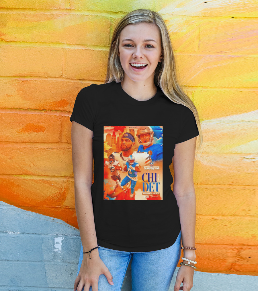 NFL Thanksgiving Day Game Chicago Bears Vs Detroit Lions Nov 26 CBS Sports T-Shirt