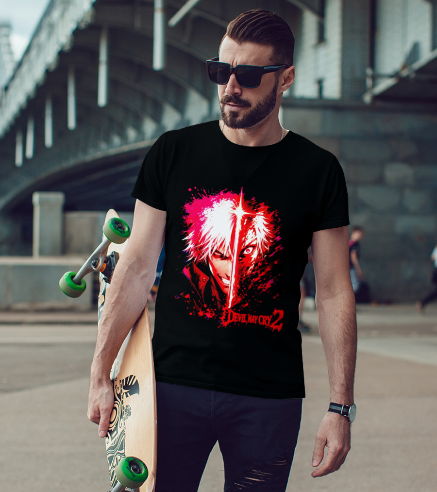 Devil May Cry 2 Dante Half Face Split T-Shirt