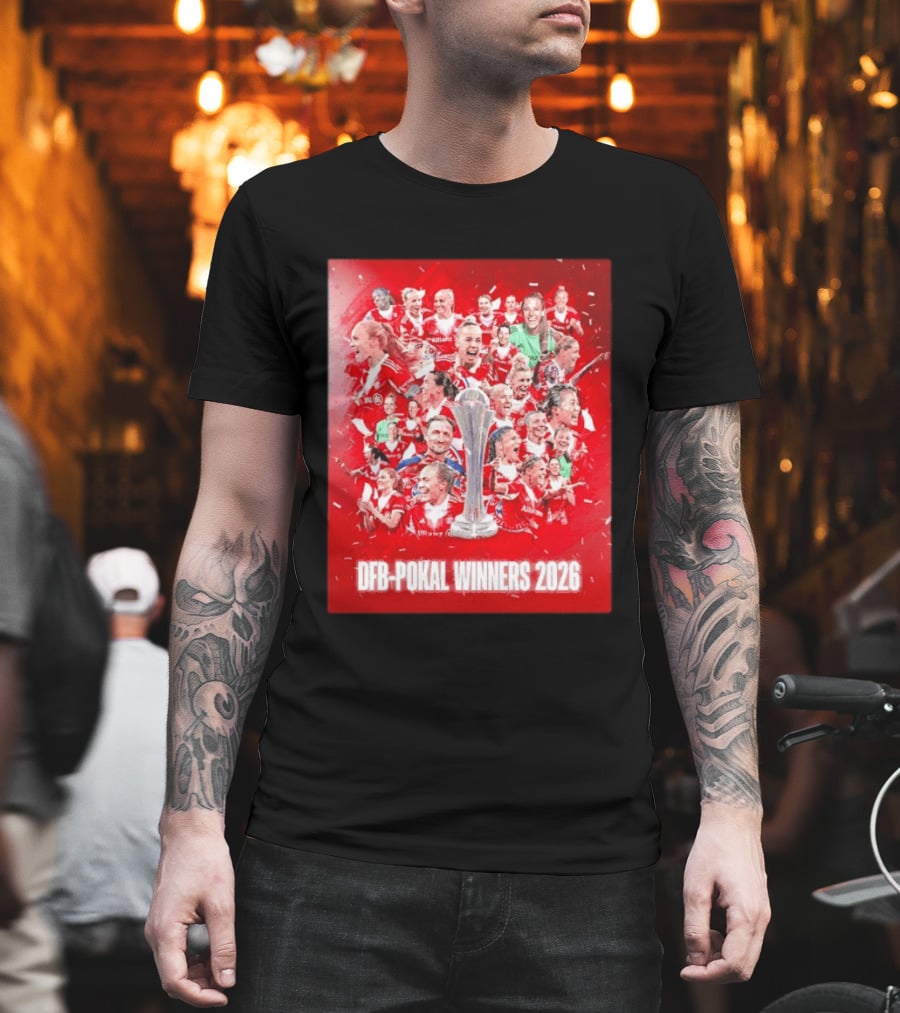 FC Bayern Frauen DFB Pokal Winners 2026 Celebration Montage T-Shirt
