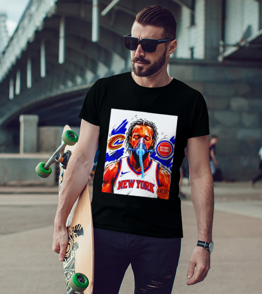 New York Knicks Jalen Brunson Vs Detroit Pistons Cleveland Cavaliers Matchup Knicks Mexico T-Shirt