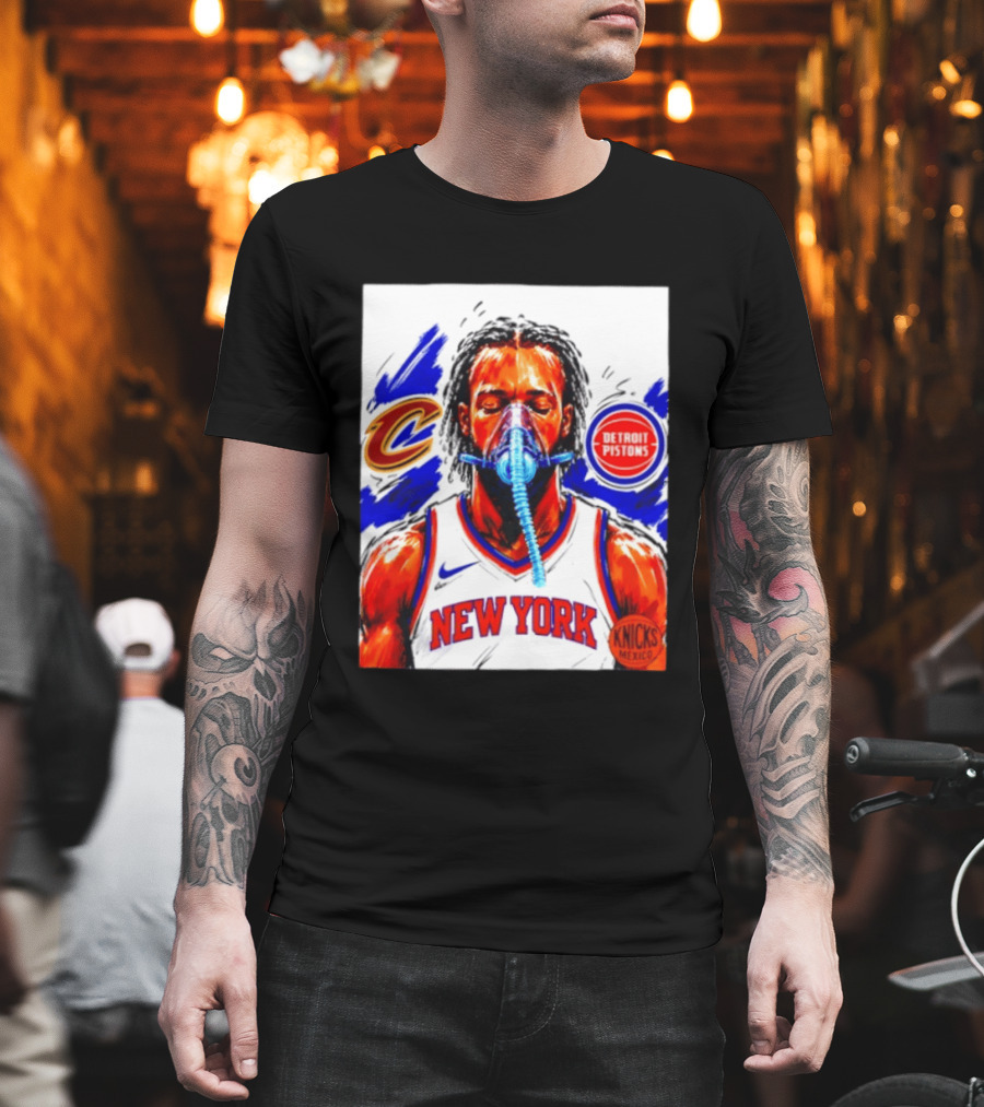 New York Knicks Jalen Brunson Vs Detroit Pistons Cleveland Cavaliers Matchup Knicks Mexico T-Shirt