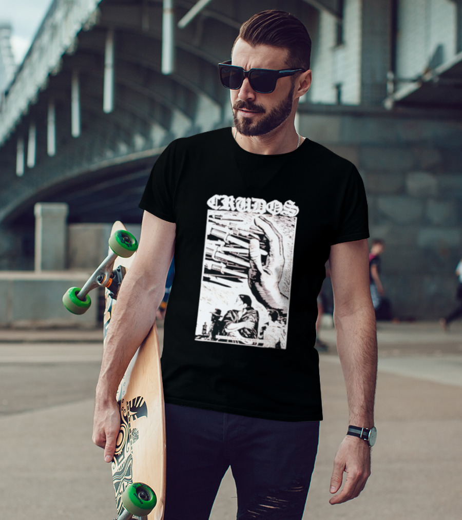 Crudos Lucha Para Powerful Activist Imagery With Raised Fist And Unity T-Shirt
