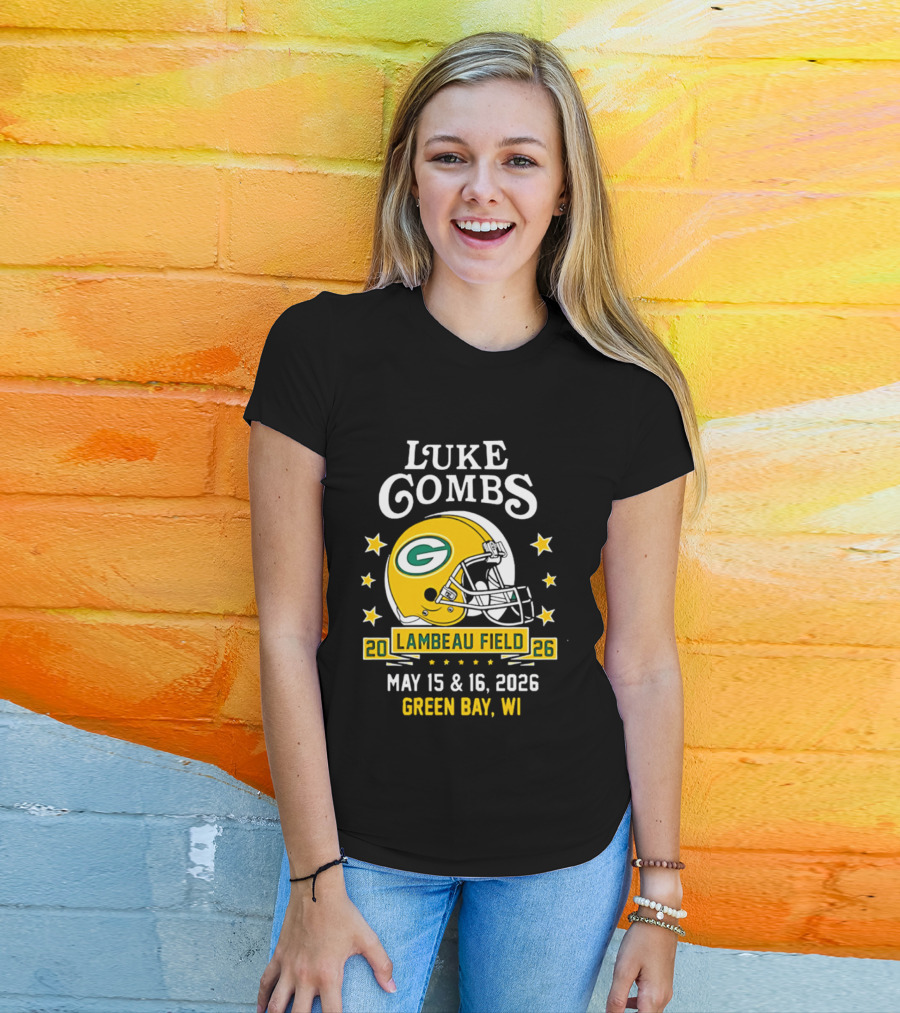 Luke Combs Green Bay Packers Tour 2026 Lambeau Field May 15 16 Green Bay WI T-Shirt