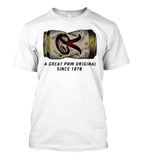 Rainier Beer Crushed Can A Great PNW Original Rainier For Life Since 1878 T-Shirt
