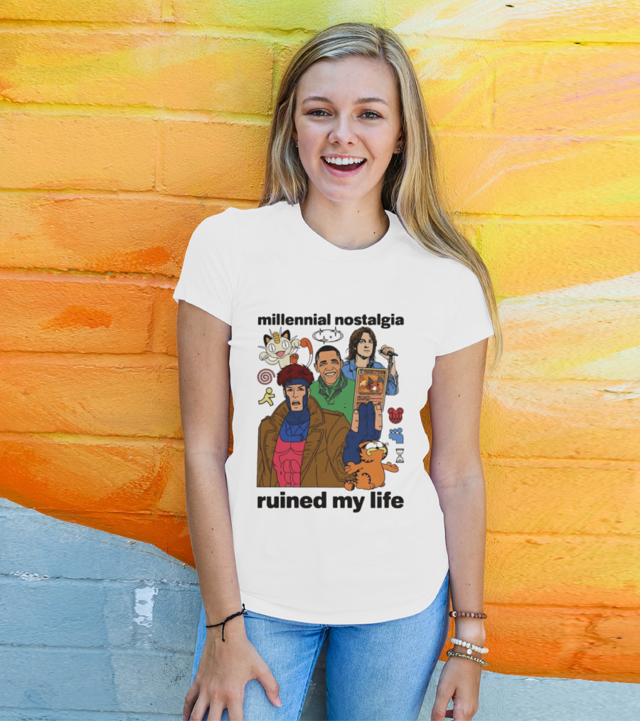 Millennial Nostalgia Obama Gambit Pokémon Yu Gi Oh Ruined My Life T-Shirt