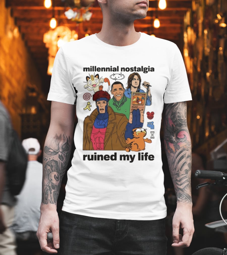 Millennial Nostalgia Obama Gambit Pokémon Yu Gi Oh Ruined My Life T-Shirt