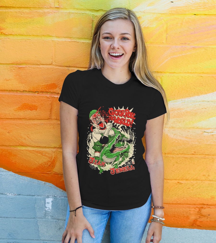 Gator Roll The World Jiah Jewell Wrestling Alligator Comic T-Shirt