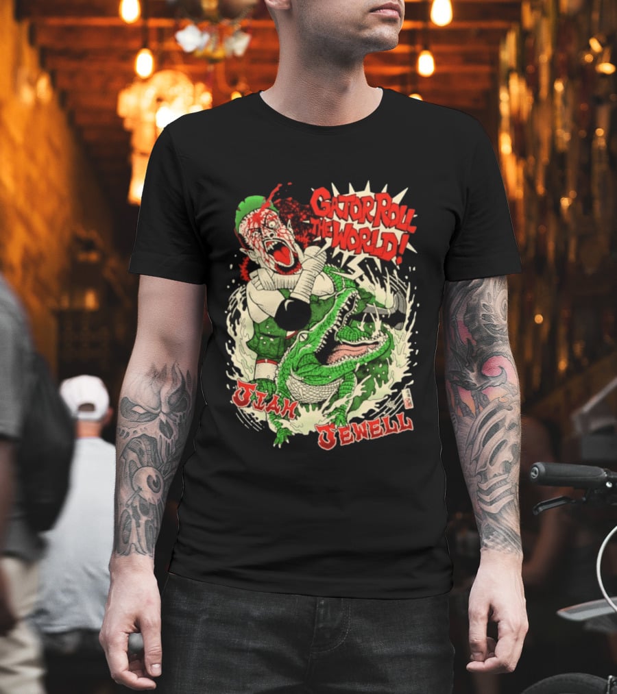 Gator Roll The World Jiah Jewell Wrestling Alligator Comic T-Shirt