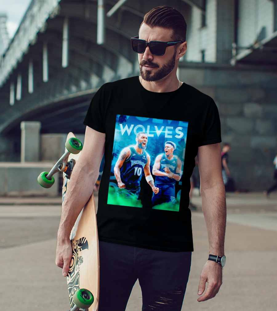 Wolves Timberwolves Kyrie Irving Anthony Edwards Basketball NBA Stars T-Shirt