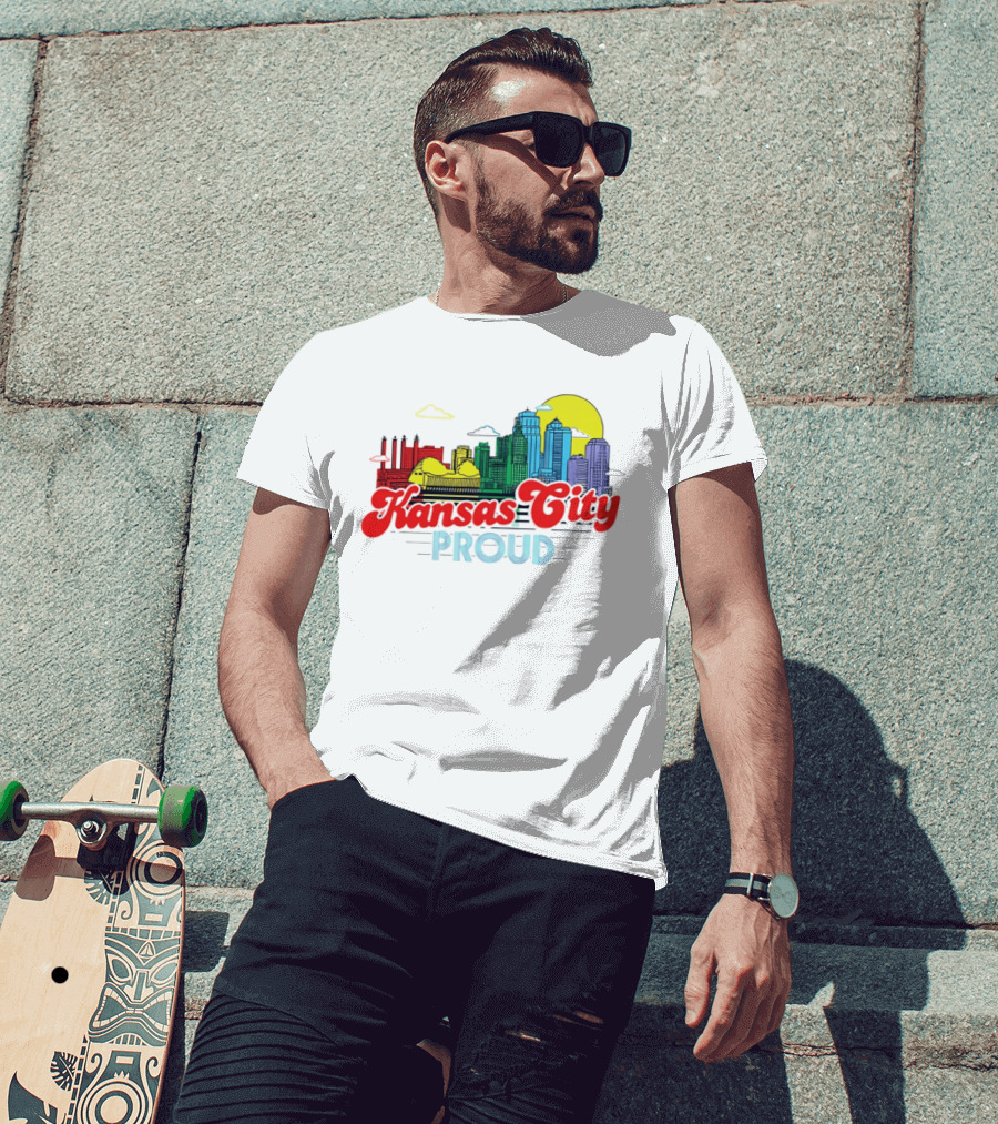 Kansas City Proud Skyline Colorful Urban Landscape T-Shirt