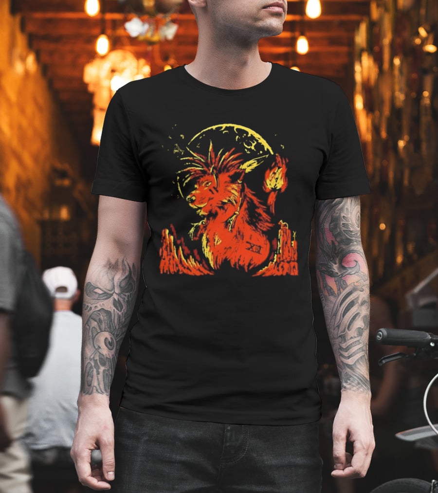 Red XIII Final Fantasy Guardian Of The Canyon Moonlit Fire Aura T-Shirt