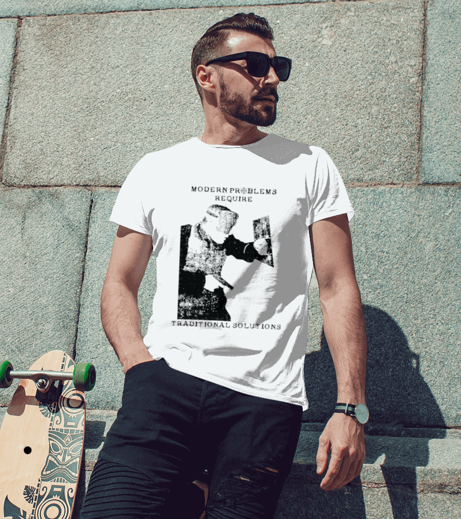 Modern Problems Require Traditional Solutions Nostalgic Warrior T-Shirt