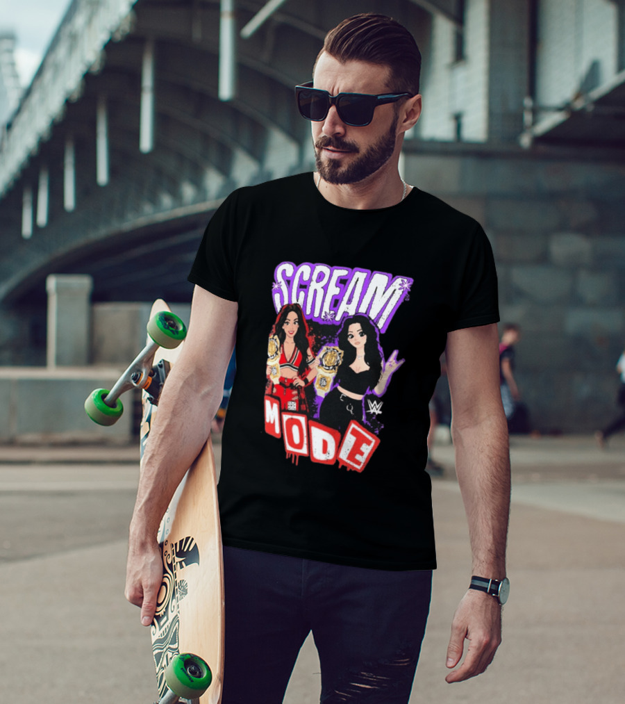 Scream Mode Paige Vs Brie Bella Cartoon WWE Champions T-Shirt