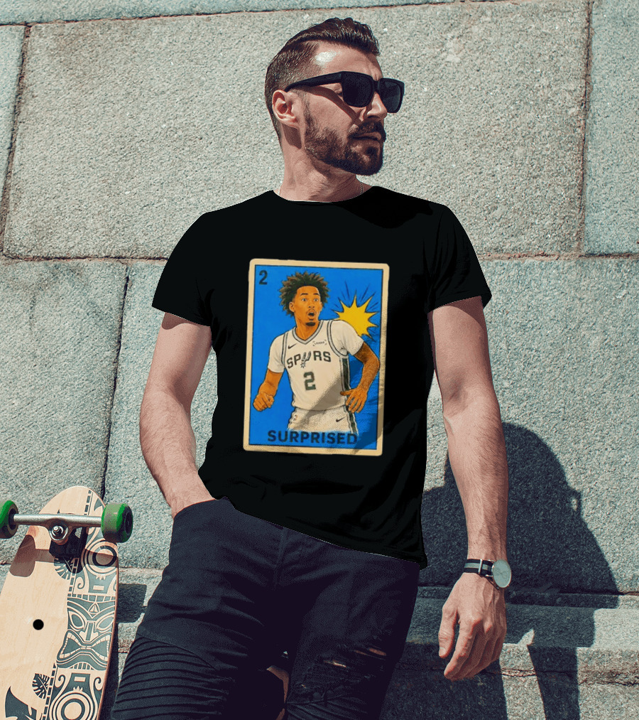 Surprised Dylan Harper Spurs Basketball Card T-Shirt
