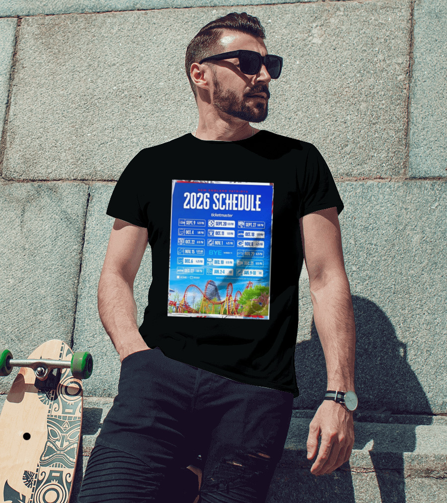 New England Patriots 2026 Schedule Ticketmaster September To January Kickoffs T-Shirt