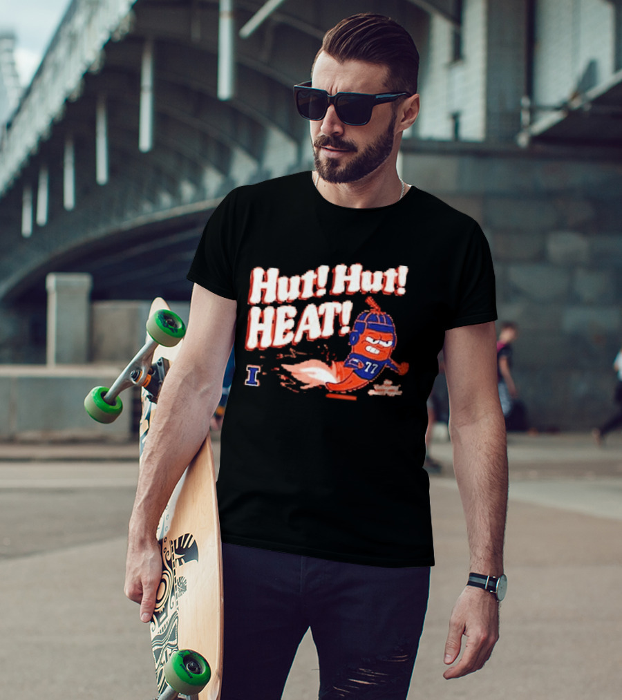 Illinois Galloping Ghost Pepper Hut Hut Heat Football 77 T-Shirt