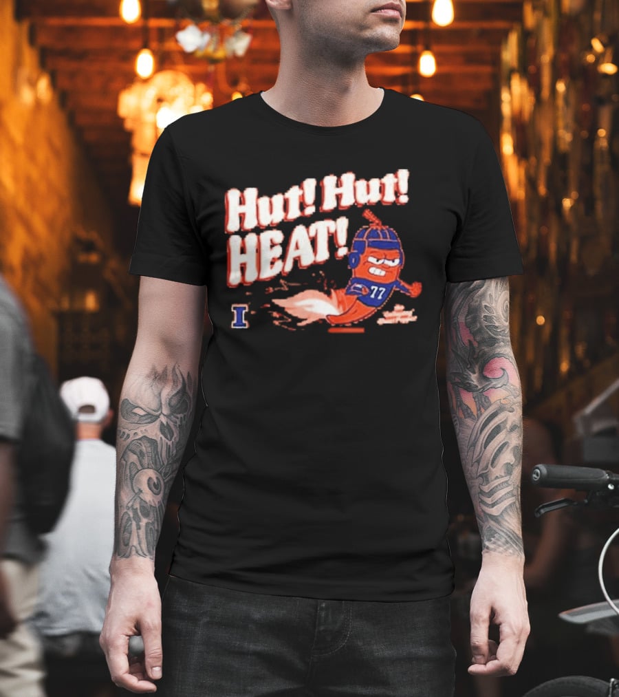 Illinois Galloping Ghost Pepper Hut Hut Heat Football 77 T-Shirt