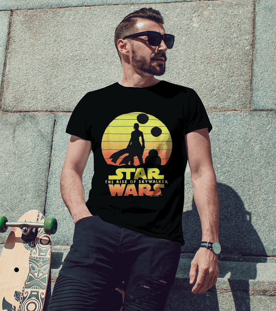 Star Wars The Rise Of Skywalker Silhouette Sunset Scene T-Shirt
