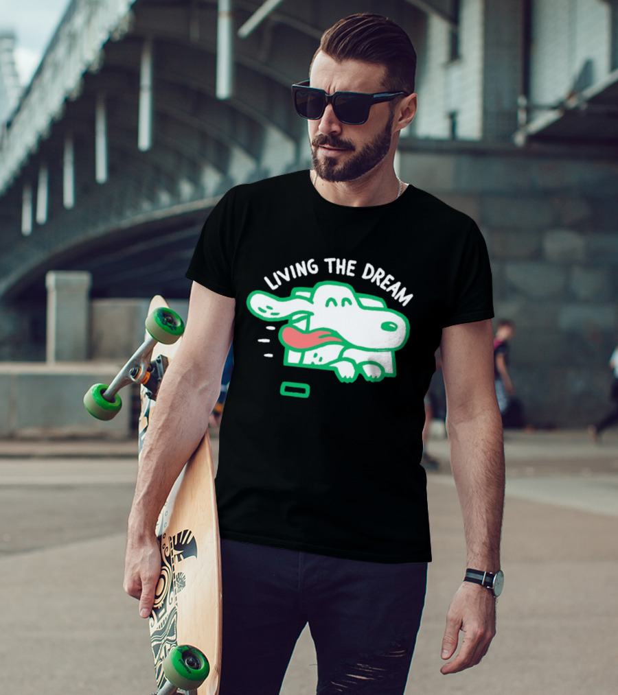 Living The Dream Dog Joyfully Enjoying Car Ride With Head Out The Window T-Shirt
