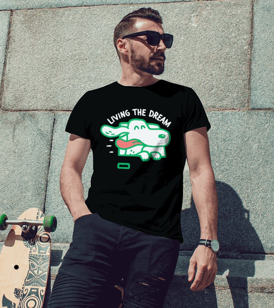 Living The Dream Dog Joyfully Enjoying Car Ride With Head Out The Window T-Shirt