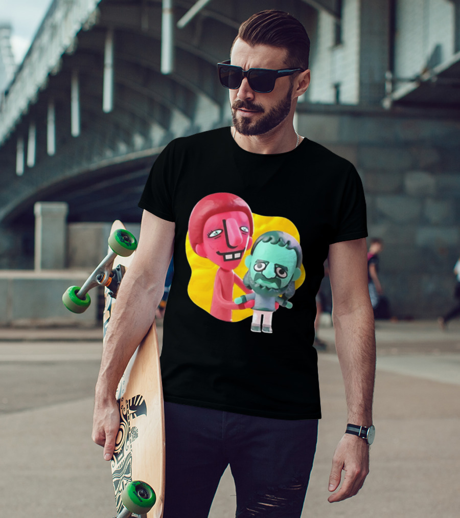 The Best Buds Colorful Character Figures Hugging Playful T-Shirt
