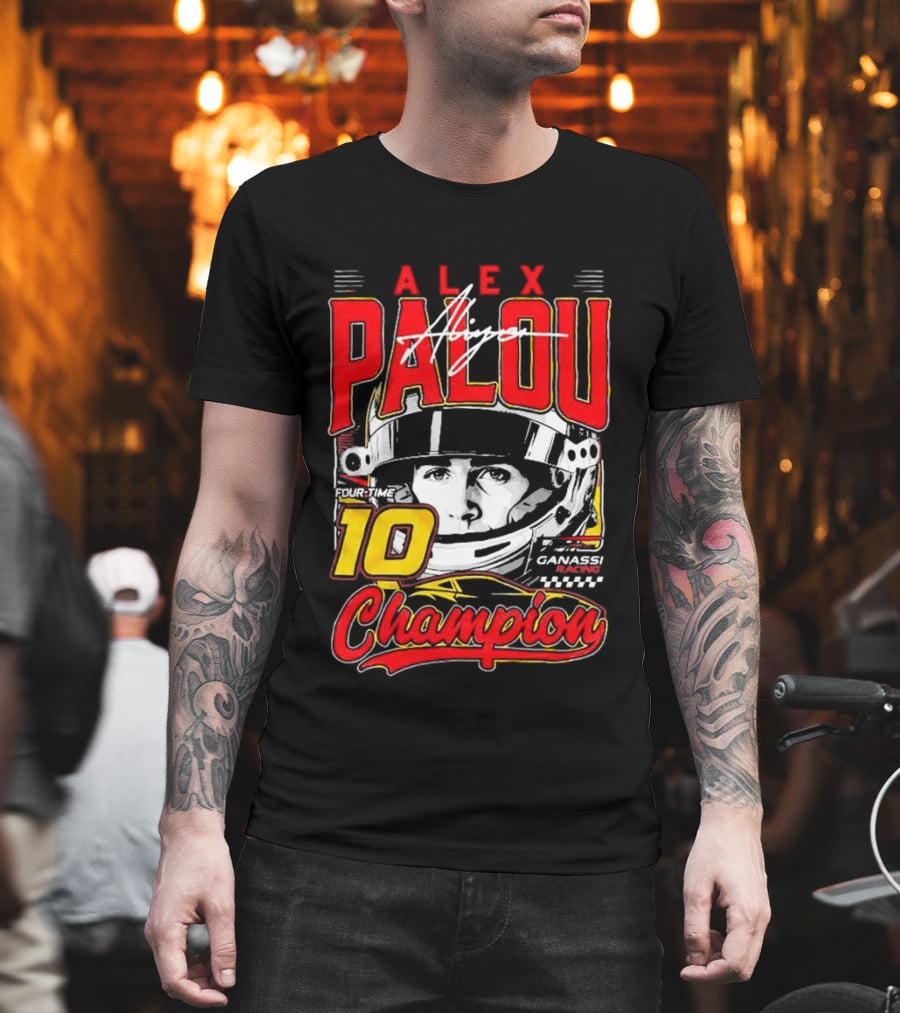 Alex Palou 10 Champion Racing Helmet Signature T-Shirt