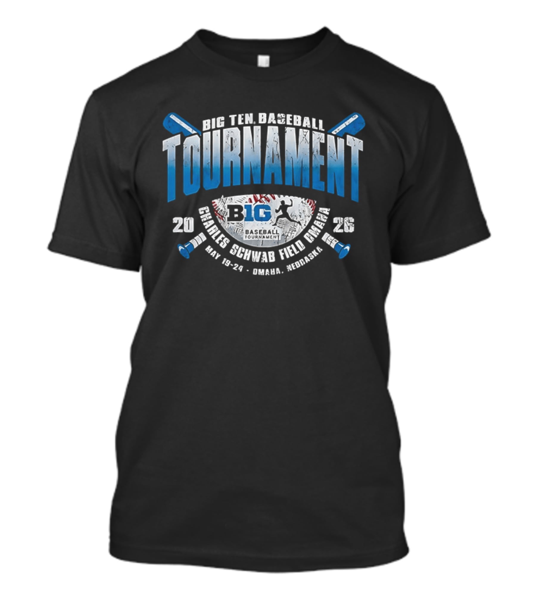 Big Ten Baseball Tournament 2026 Charles Schwab Field Omaha May 20 24 Nebraska T-Shirt