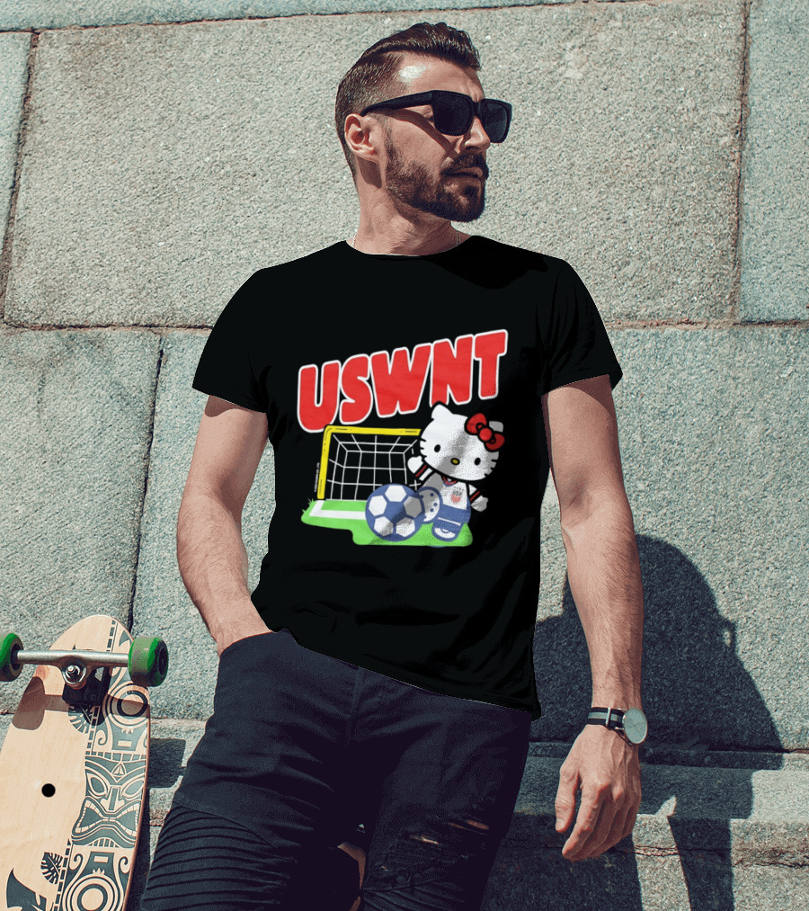 USWNT Hello Kitty Soccer Goal Collaboration USA Soccer Team T-Shirt